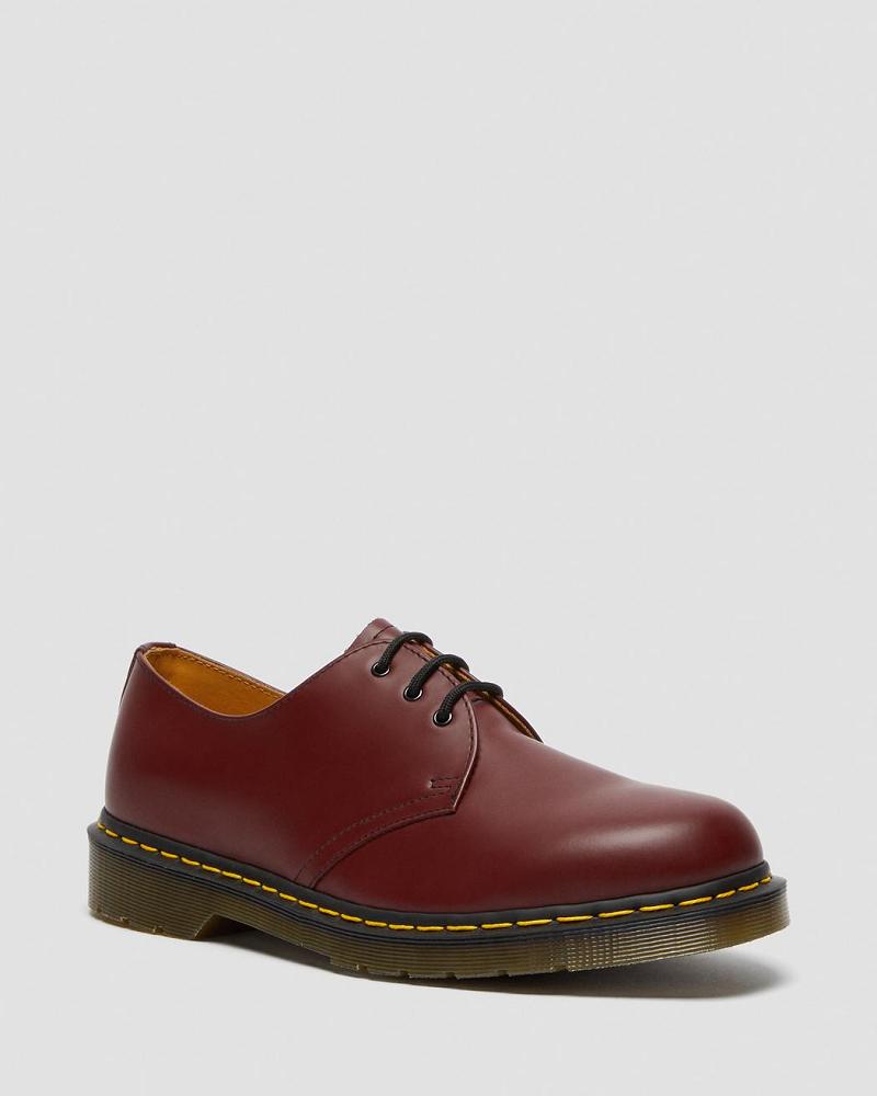 Pink / Red Men\'s Dr Martens 1461 Smooth Leather Oxfords Shoes | CA 603ILH